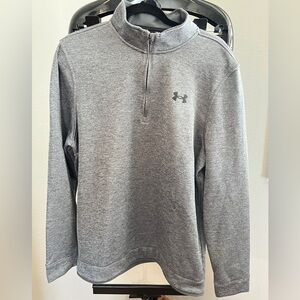 😎MENS GREY UNDER ARMOUR GOLF HALF ZIP CREW NECK SWEATER SIZE LRG 😎